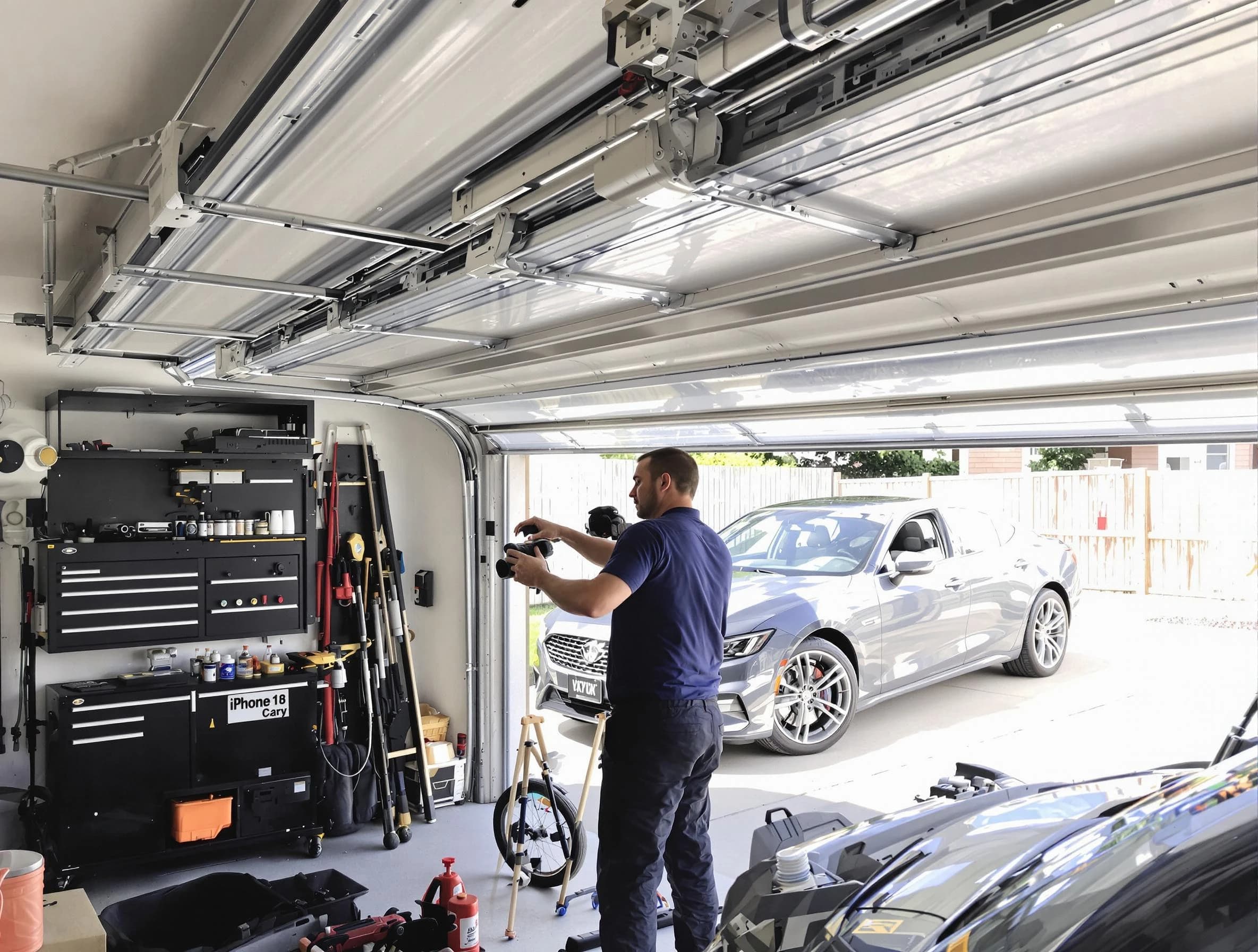 Canonsburg Garage Door Repair technician fixing noisy garage door in Canonsburg