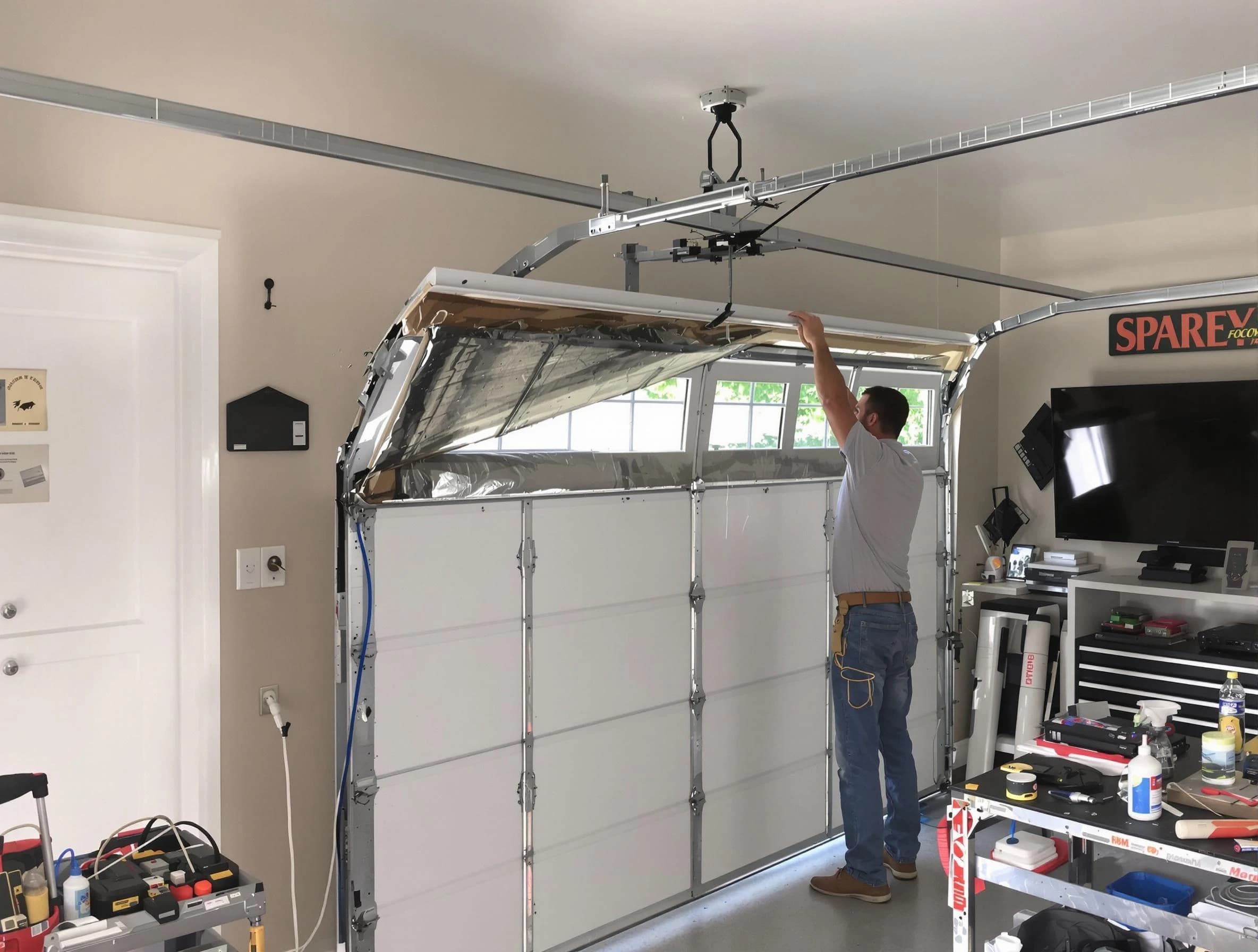 Garage door section replacement by Canonsburg Garage Door Repair in Canonsburg