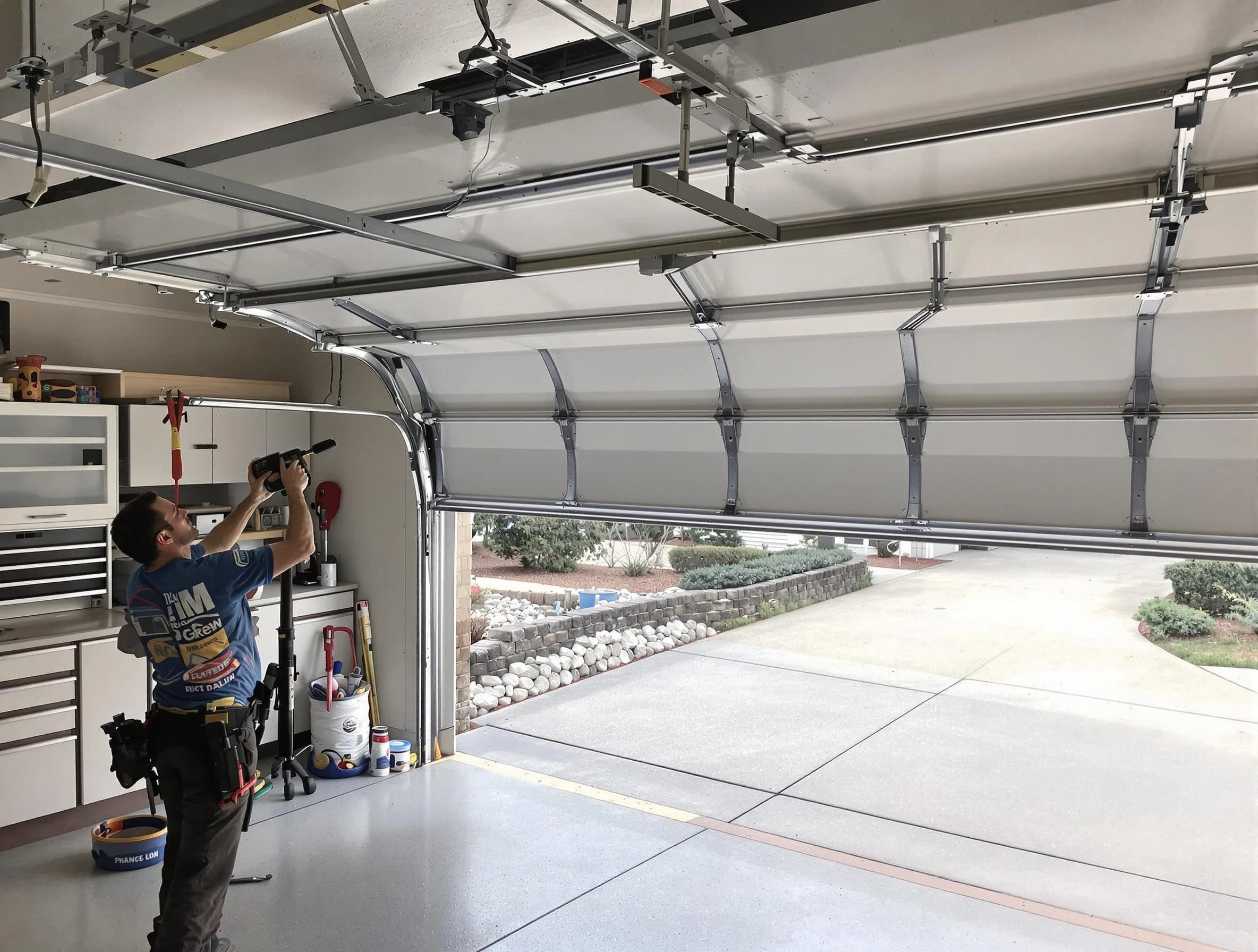 Garage door track repair service by Canonsburg Garage Door Repair in Canonsburg
