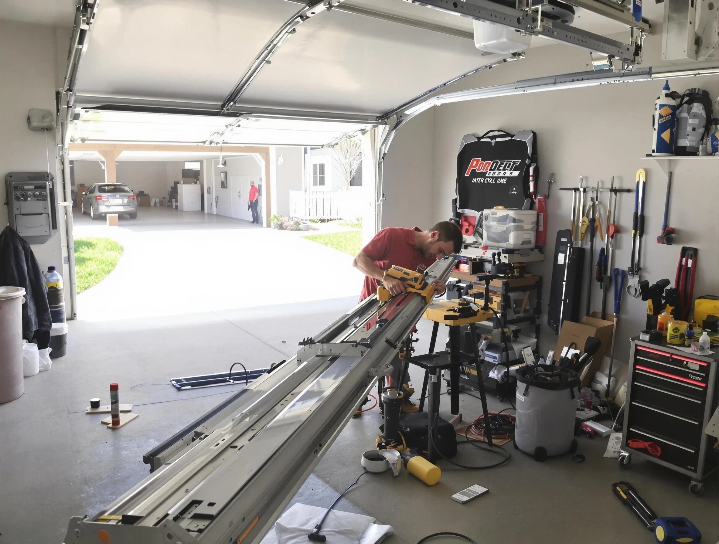Canonsburg Garage Door Repair expert performing track repair in Canonsburg