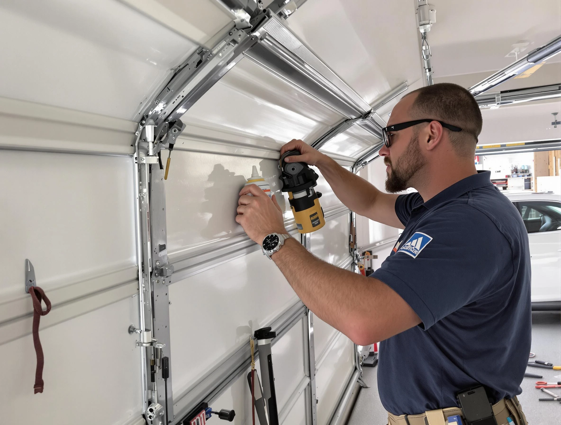 Canonsburg Garage Door Repair technician performing comprehensive noise reduction service in Canonsburg